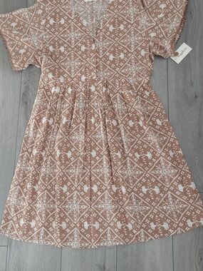 Casual Women's Short Sleeve Mauve Printed Dress